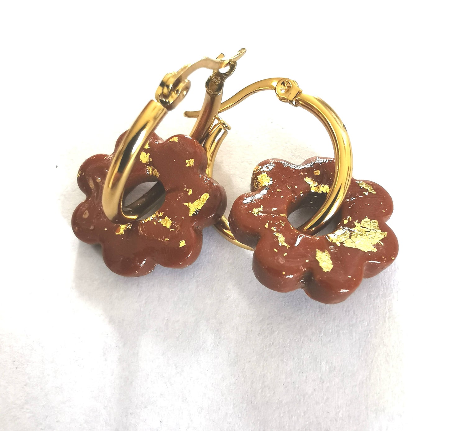 Mini pampilles chocolat en Fimo pour boucles d’oreilles – Fait main & interchangeables, avec ou sans créoles. (Copie)