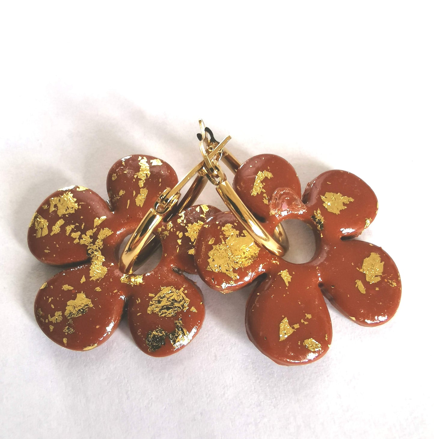 Pampilles chocolat en Fimo pour boucles d’oreilles – Fait main & interchangeables, avec ou sans créoles. (Copie)