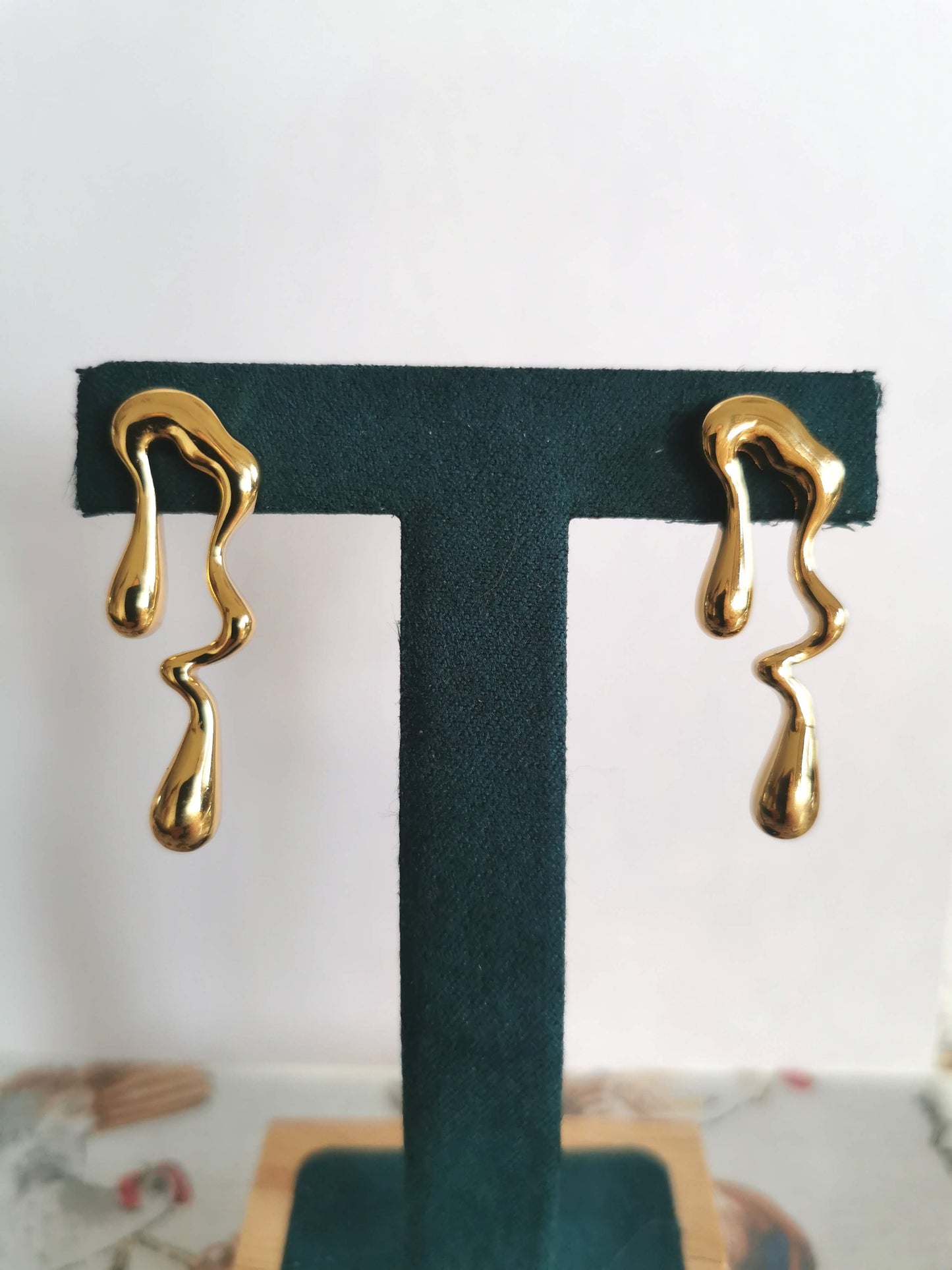 Boucles d’oreilles modernes goutte d’eau dorées - d’oreilles modernes dorées femme en acier inoxydable