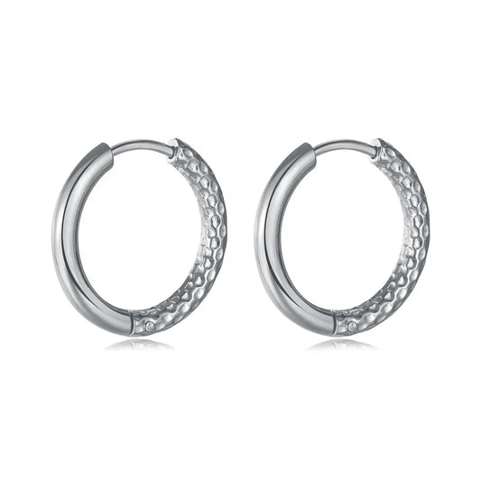 Créoles argentées en acier inoxydable | Boucles d’oreilles femme hypoallergéniques résistantes à l’eau (Copie)