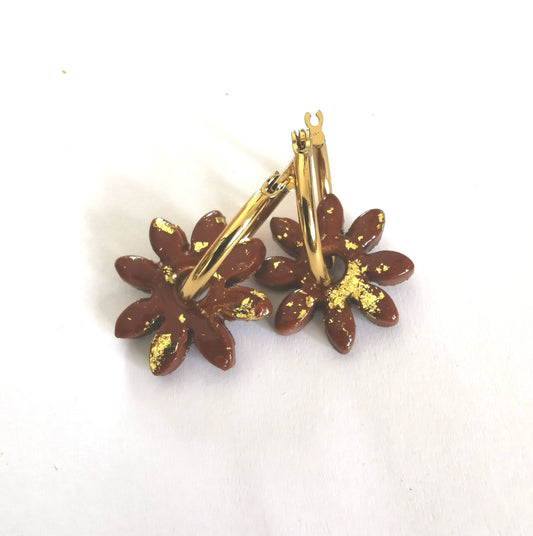 Mini pampilles chocolat en Fimo pour boucles d’oreilles – Fait main & interchangeables, avec ou sans créoles.