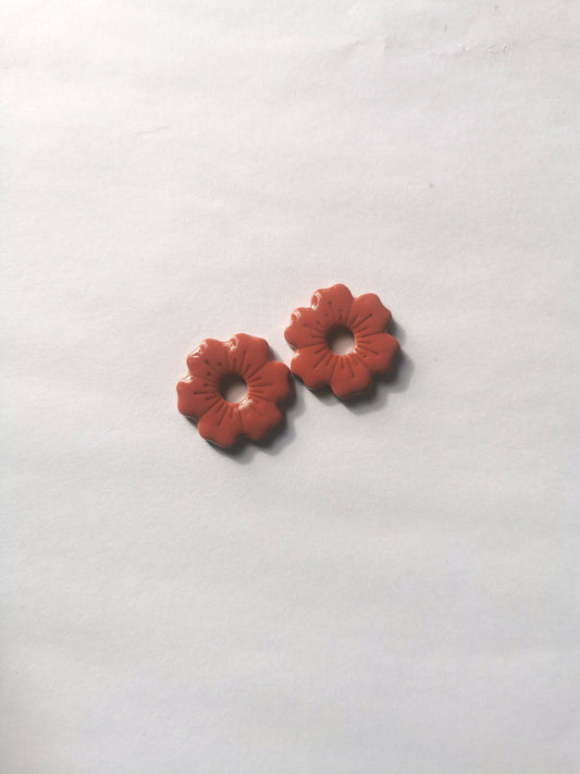 Pampilles terracotta (terre cuite) en Fimo faites main – uniques & interchangeables pour créoles (Copie)