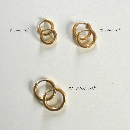 Créoles dorées en acier inoxydable | Boucles d’oreilles femme hypoallergéniques résistantes à l’eau (Copie)