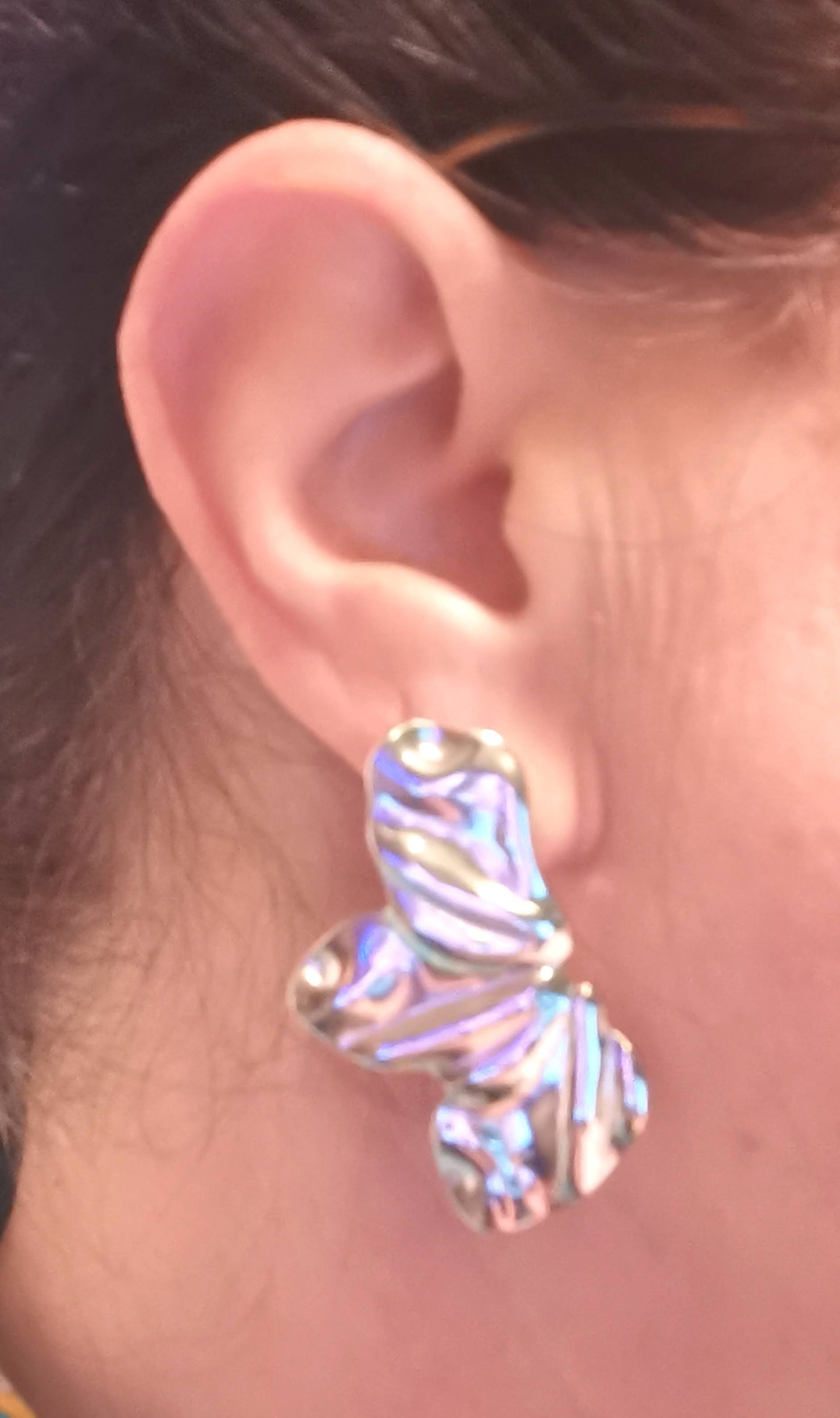 Boucles d’oreilles pétales de fleurs argentées – Acier inoxydable – Bijou élégant