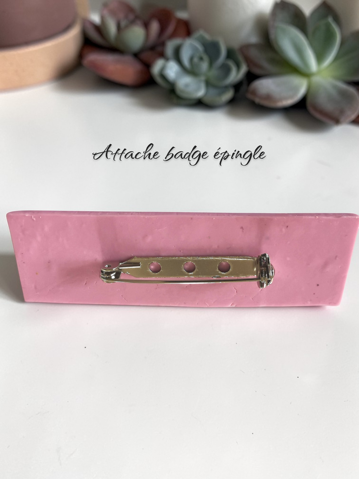 Petit badge prénom personnalisé – Badge professionnel Fimo pour infirmière, sage-femme, auxiliaire, crèche Couleur et attache au choix