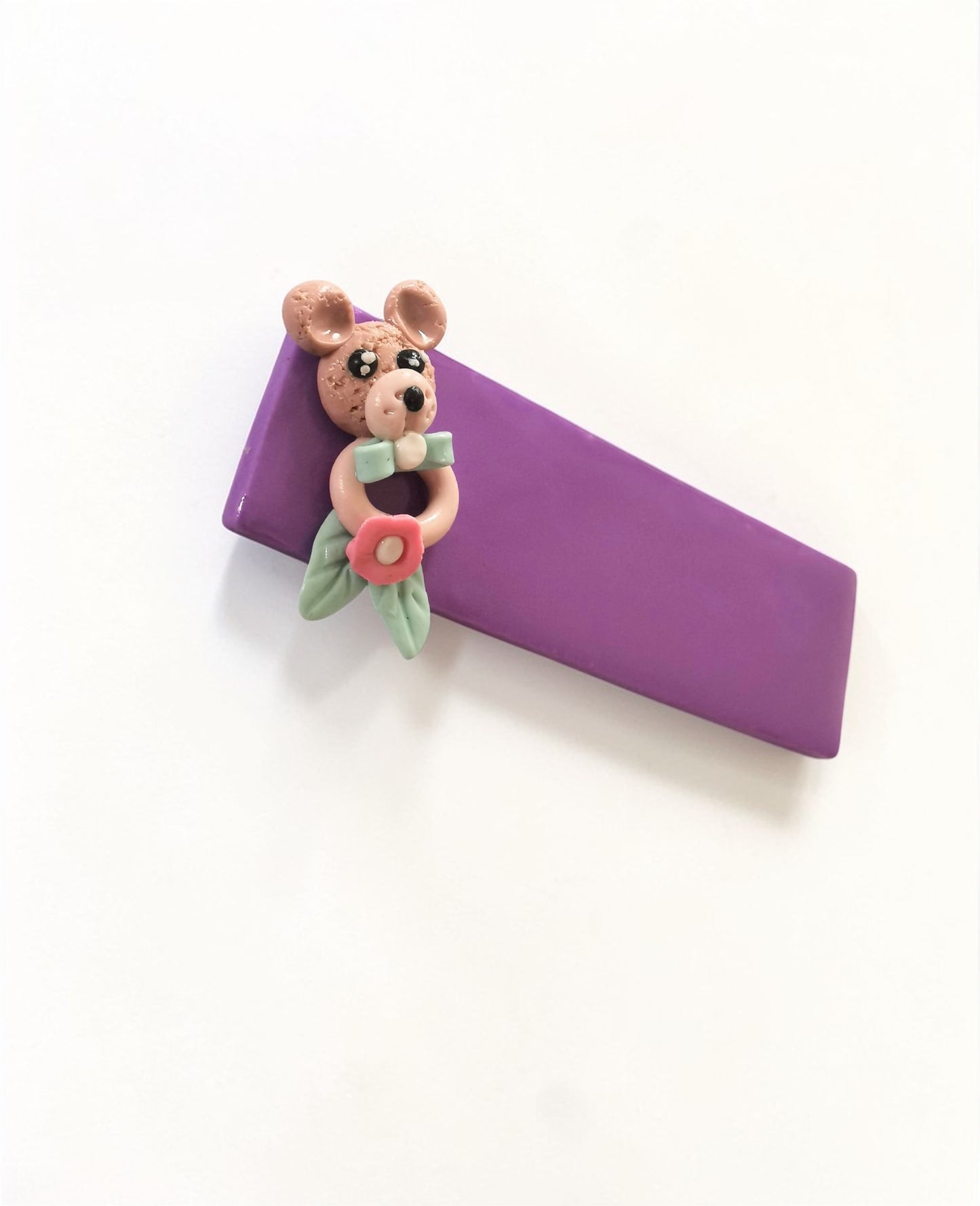 Badge prénom personnalisé – Fimo petit doudou – Badge infirmière, crèche, auxiliaire