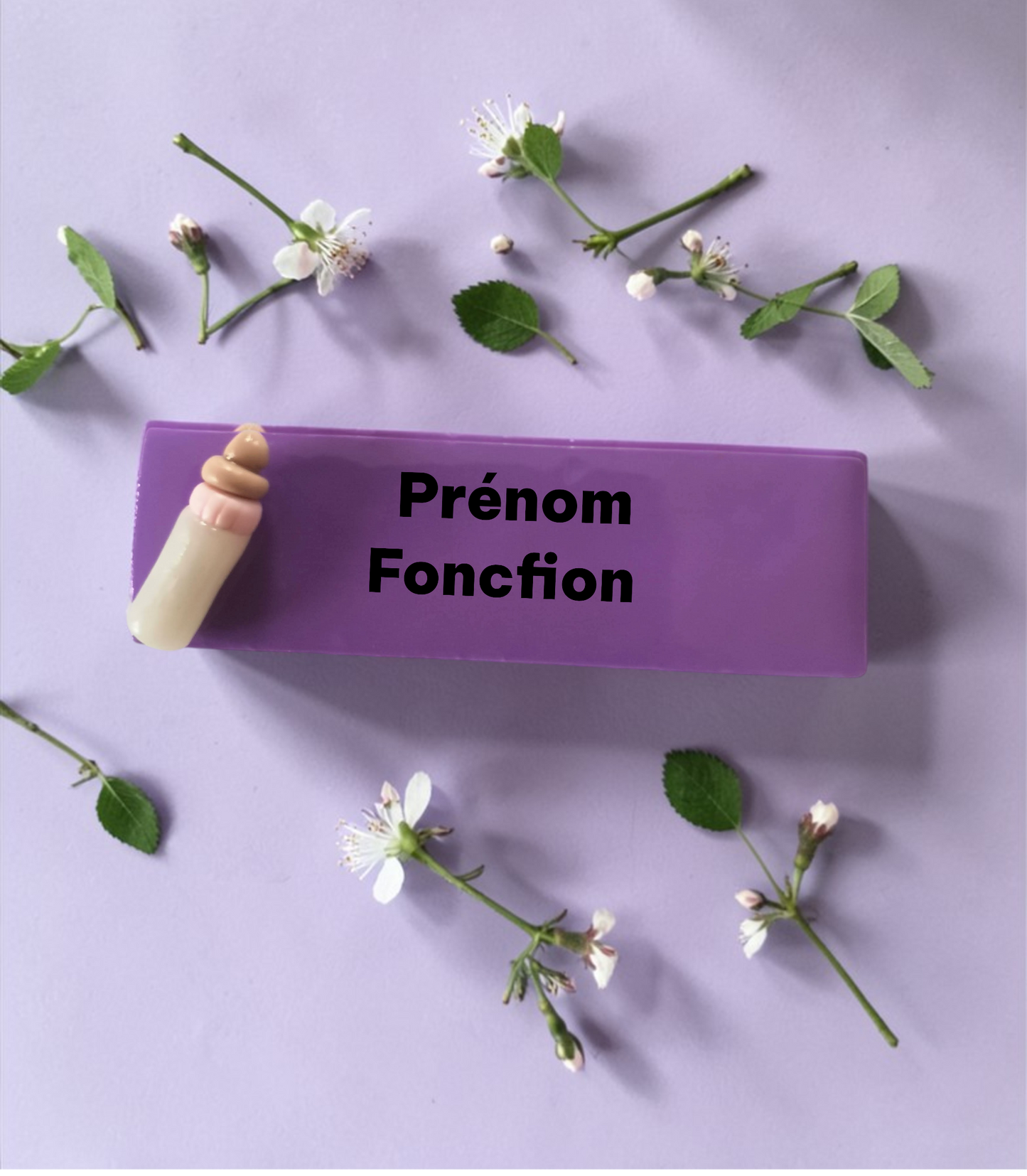 Petit badge prénom personnalisé – Badge professionnel Fimo pour infirmière, sage-femme, auxiliaire, crèche Couleur et attache au choix