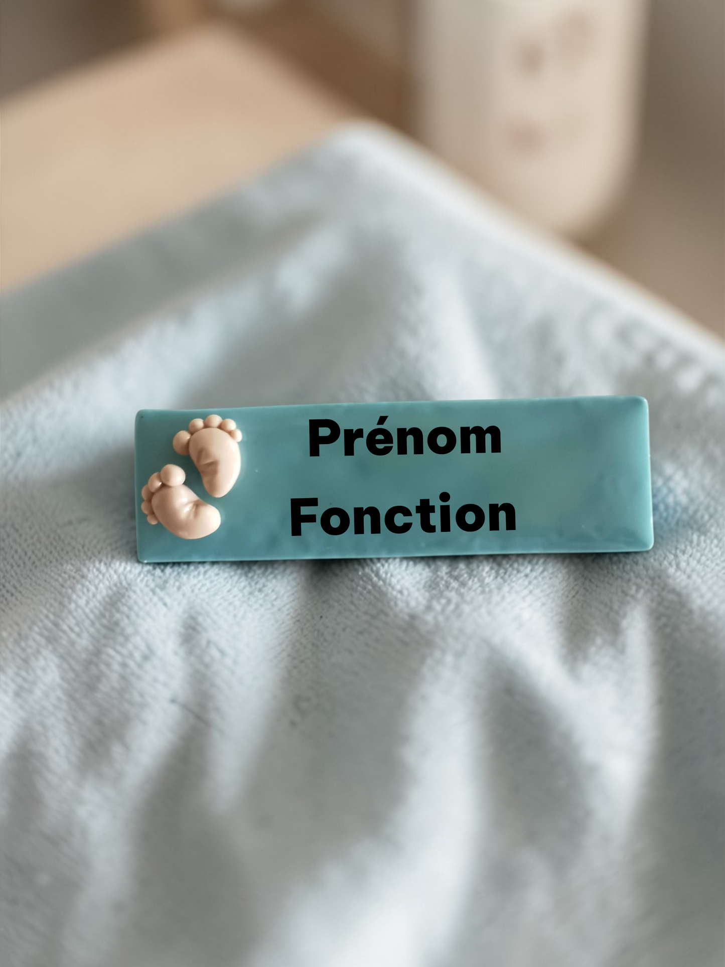 Petit badge prénom personnalisé – Badge professionnel Fimo pour infirmière, sage-femme, auxiliaire, crèche Couleur et attache au choix