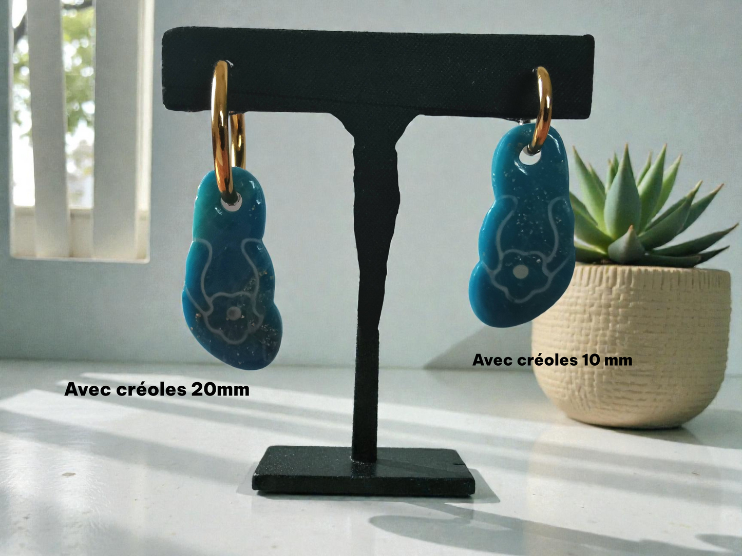 Pampilles Claquettes – Modèle Unique Interchangeable – Avec ou Sans Créoles Dorées ou Argentées