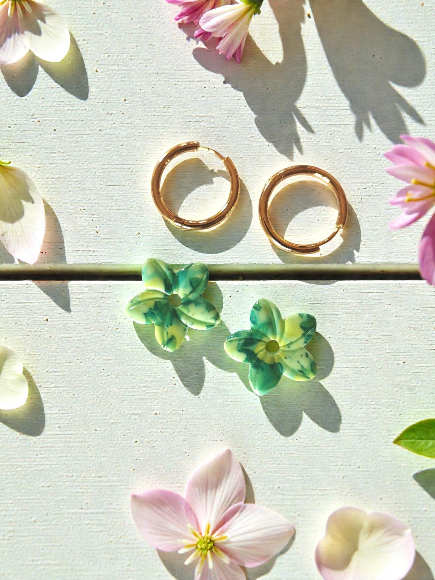 Pampilles citron réversibles pailletées – Bijoux faits main – Avec ou sans créoles