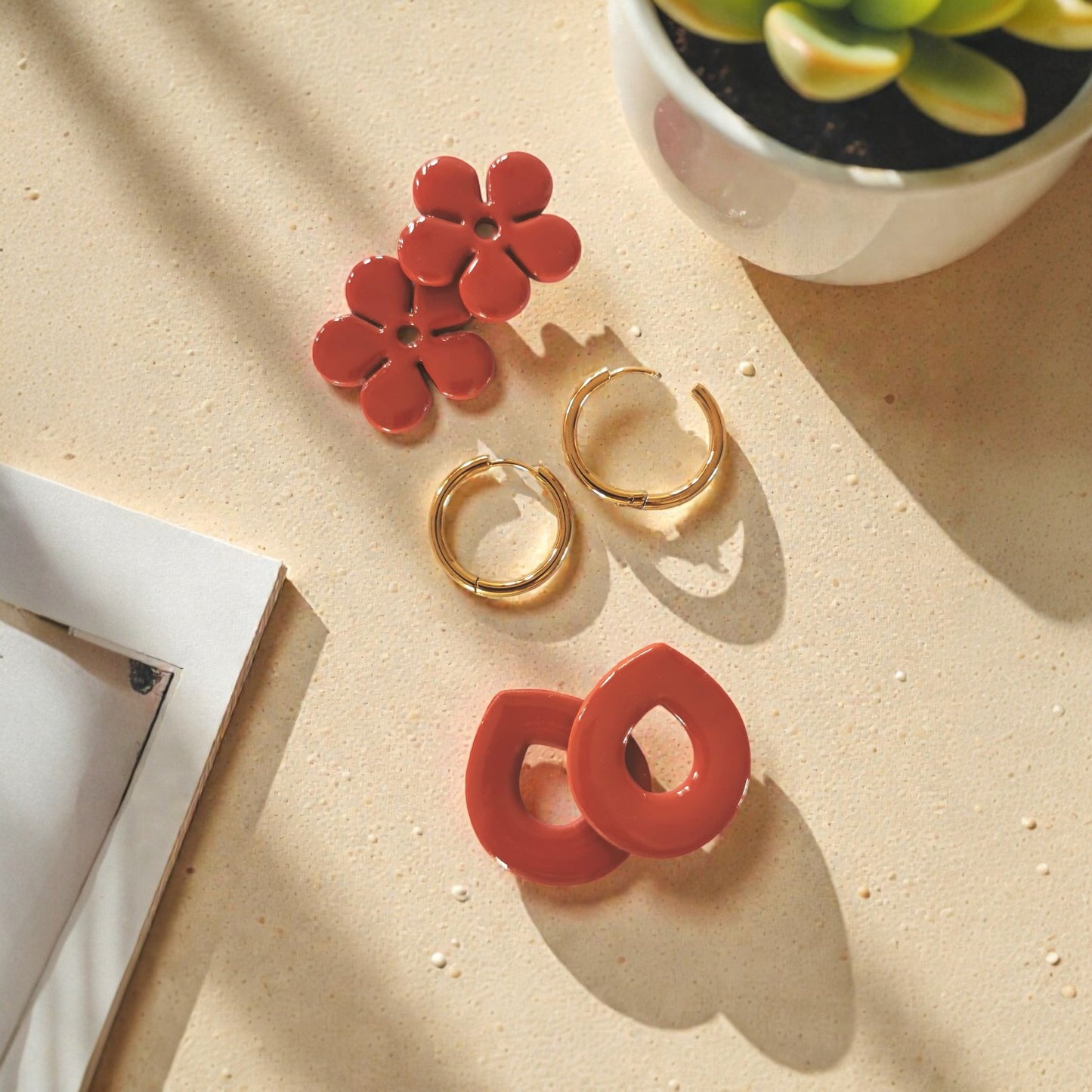 ✨ Pampilles Terracotta Interchangeables – Fleurs &amp; Formes Organiques