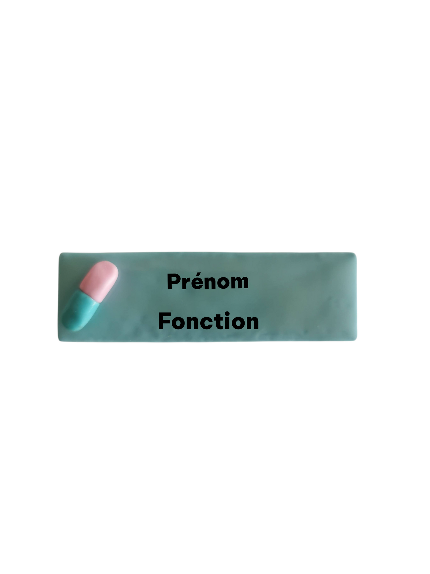 Badge prénom personnalisé – Gomme Fimo – Badge enseignant, ATSEM, animatrice
