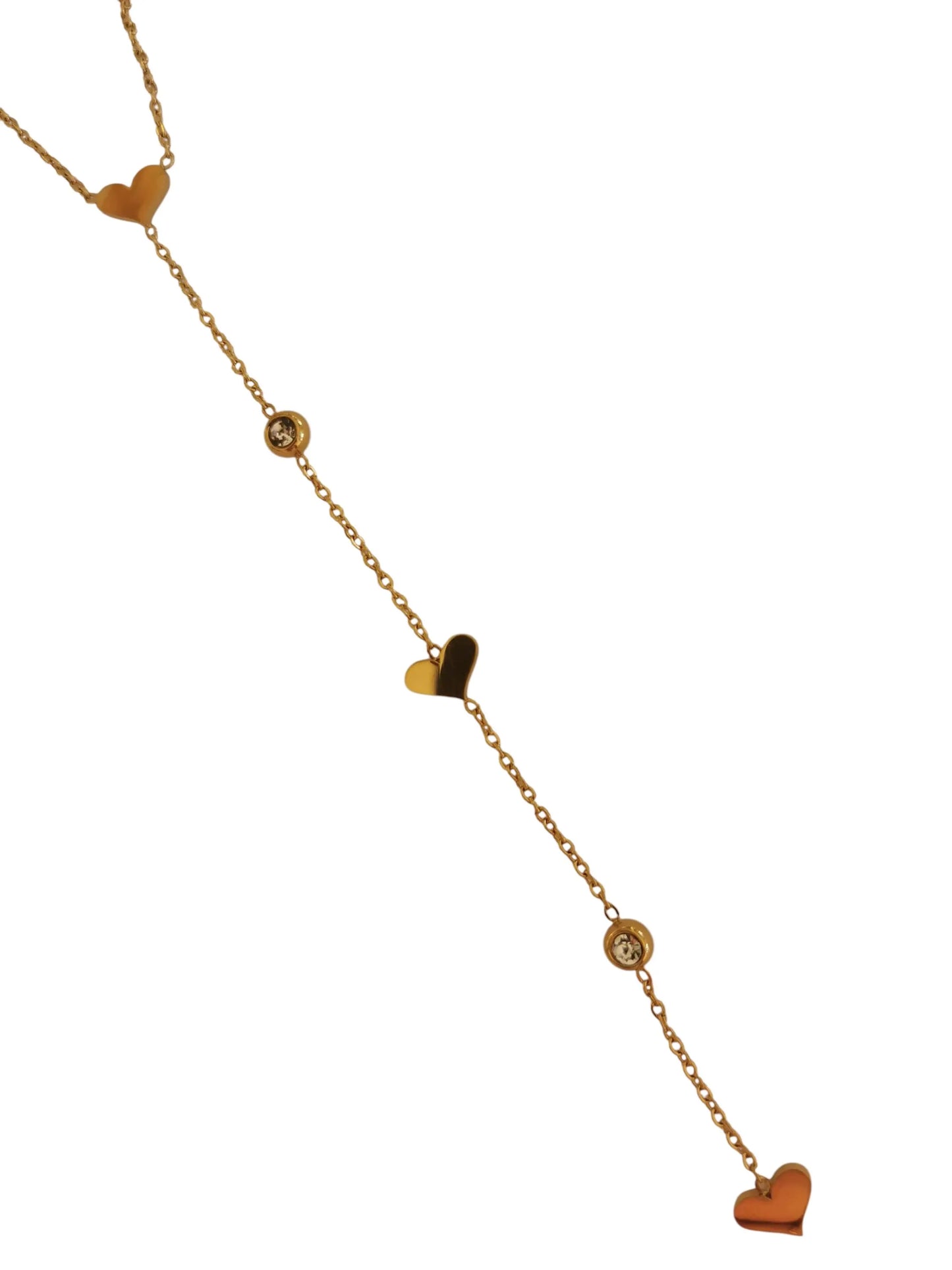 ✨ Collier cœur en acier inoxydable doré – Chaîne tombante élégante &amp; romantique