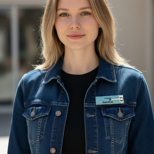 Badge prénom personnalisé ASH – Balai Fimo – Badge professionnel agent hospitalier